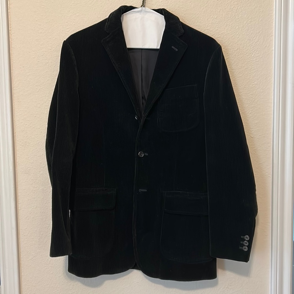 Polo Ralph Lauren Green Black Corduroy Sport Coat Blazer Jacket Size Small